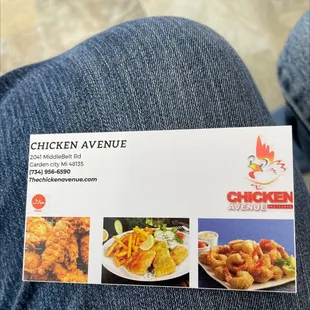 a picture of the chicken avenue menu