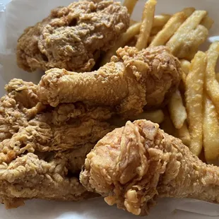 Fried chicken and fries