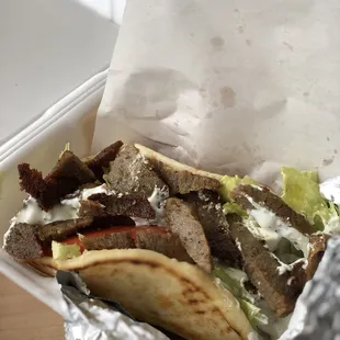 Lamb gyro. Not amazing but definitely not bad