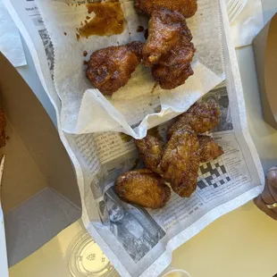 chicken wings and fried chicken, food