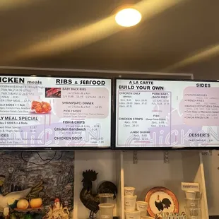 Menu at front