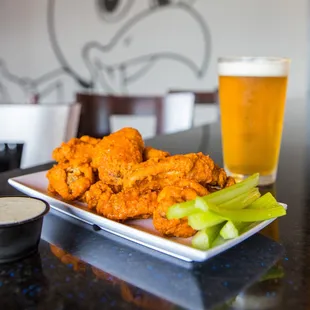 Hot Wings and Local Draft Beer