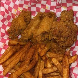 Lemon Pepper Wings and Cajun Fries
