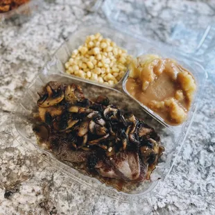 New York steak (lunch) / $15.95 (delivery)