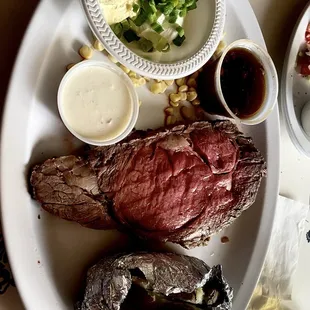 Prime rib! Not fancy plating but DAMN GOOD.