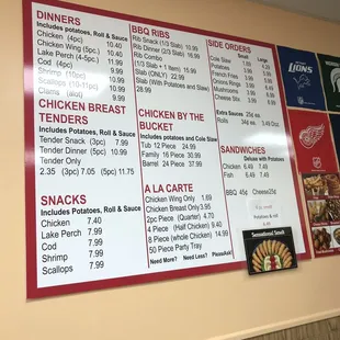 Menu board