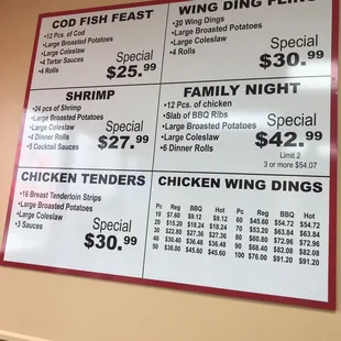 Menu board