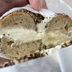 Everything bagel and smear