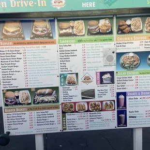a menu for a chicken drive - in