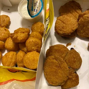 golden corn nuggets were fried to perfection as well the the super crunchy fried pickles.