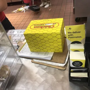 the inside of a chicken restaurant