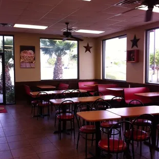 the inside of a restaurant