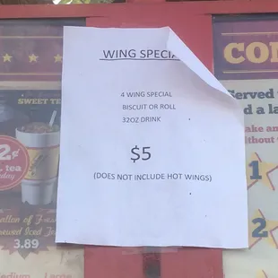 Found a special posted before 2pm Monday; includes medium drink