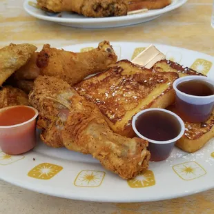 3 chicken pieces and French toast for $12