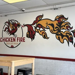 Their logo on the interior wall