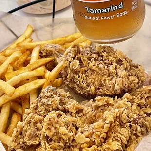 2 pc, fries, slaw and Jarritos!