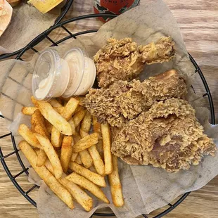 Fries and Fried Chicken