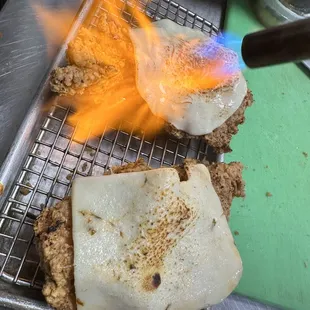 Provolone, Smoked Gouda, Fresh Mozzarella or  Pepper Jack Cheese, each sandwich is hand torched for ooey gooey goodness!