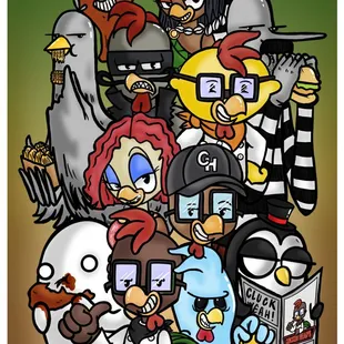 a pile of angry birds