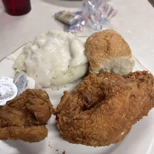 Breast and wing chicken meal. Mashed taters, salad not shown already consumed! #sogood