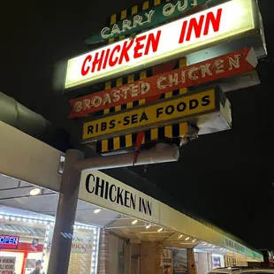 a car parked in front of a restaurant