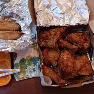 12 piece box ($19.80) and broasted potatoes ($2.99).