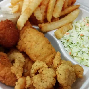 Fish and shrimp dinner
