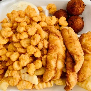 Fish &amp; Shrimp Plate French Fries