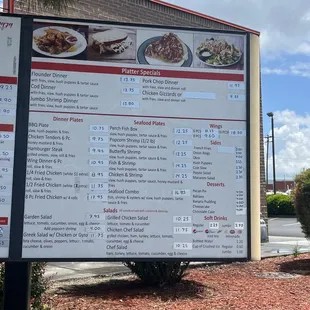 Drive thru menu 2 of 2