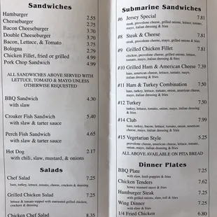 Updated Menu