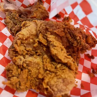 Fried chicken breast and thigh it was so good did not make it in the picture