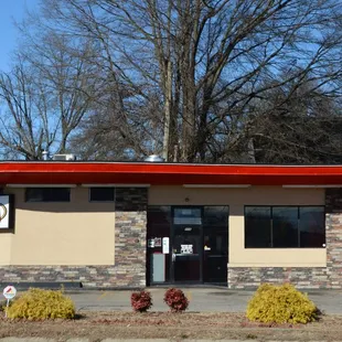 the front of the restaurant