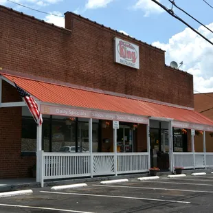 the front of the restaurant