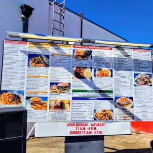 Huge menu at the drive thru