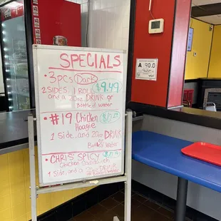 specials on the menu