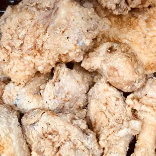 Crispy, Perfectly Seasoned, Golden Fried Chicken! Our Specialty