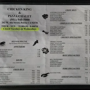 menu