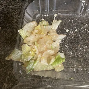 salad lettuce was brown