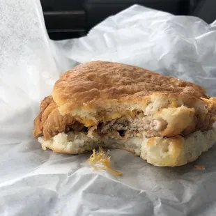 the inside of a sandwich