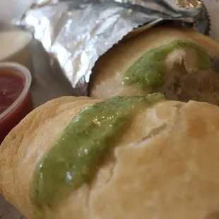 Crispy burrito with verde sauce