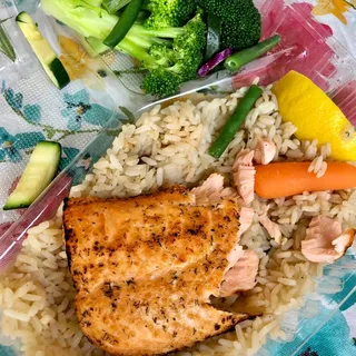 Salmon and Vegetable Kabob