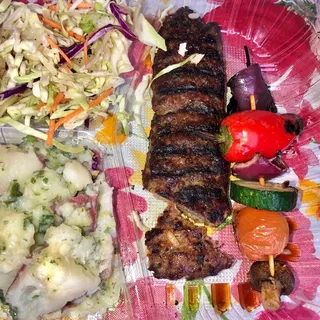 Kafta and Vegetable Kabob