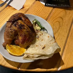 I was greedy tonight and got the half chicken!  Usually quarter is enough.