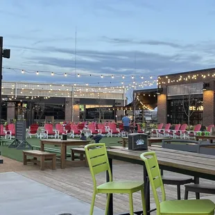 The outside seating area
