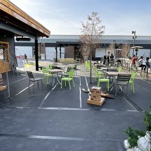 A Portion of the Outdoor Gaming Area - Equipment Rental Left, Ice Skating Rink Right