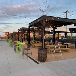  the outdoor seating area