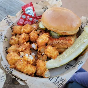  a basket of fried food