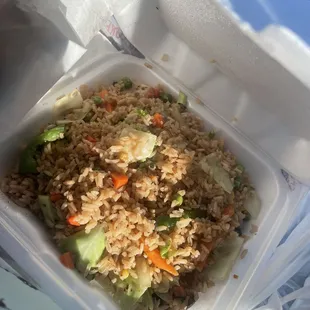 Veggie fried rice and general chicken