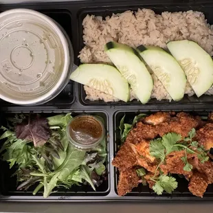 Spicy Crispy Chicken with Ginger rice (1/5) the chicken tasted weird