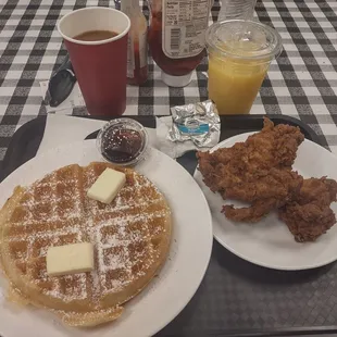Chicken and Chicken Breast Wing &amp; Waffle